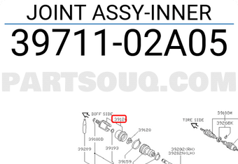 Nissan 3971102A05 JOINT ASSY-INNER