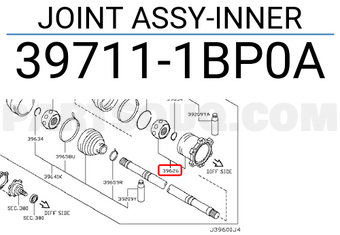 Nissan 397111BP0A JOINT ASSY-INNER