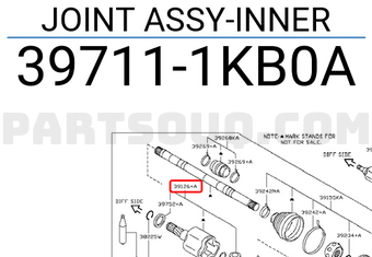 Nissan 397111KB0A JOINT ASSY-INNER
