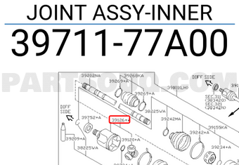 Nissan 3971177A00 JOINT ASSY-INNER
