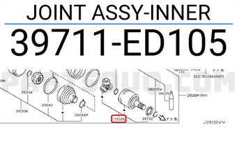 Nissan 39711ED105 JOINT ASSY-INNER
