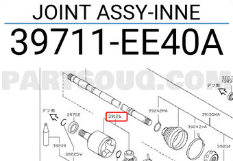 Nissan 39711EE40A JOINT ASSY-INNE