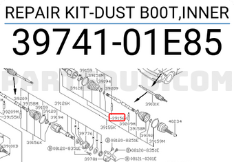 Nissan 3974101E85 REPAIR KIT-DUST B00T,INNER