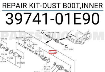 Nissan 3974101E90 REPAIR KIT-DUST B00T,INNER