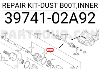 Nissan 3974102A92 REPAIR KIT-DUST B00T,INNER