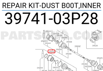 Nissan 3974103P28 REPAIR KIT-DUST B00T,INNER