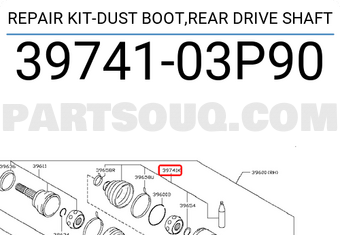 Nissan 3974103P90 REPAIR KIT-DUST BOOT,REAR DRIVE SHAFT