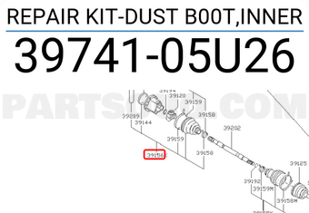 Nissan 3974105U26 REPAIR KIT-DUST B00T,INNER