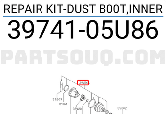 Nissan 3974105U86 REPAIR KIT-DUST B00T,INNER