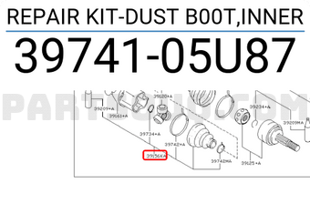 Nissan 3974105U87 REPAIR KIT-DUST B00T,INNER