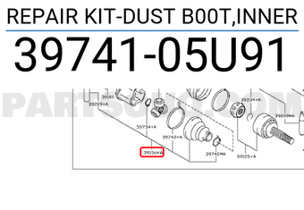 Nissan 3974105U91 REPAIR KIT-DUST B00T,INNER