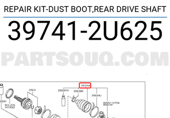 Nissan 397412U625 REPAIR KIT-DUST BOOT,REAR DRIVE SHAFT