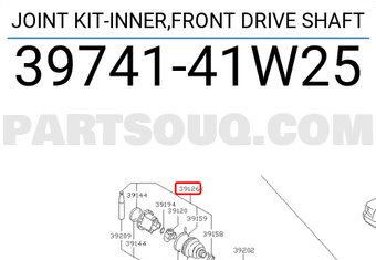 Nissan 3974141W25 JOINT KIT-INNER,FRONT DRIVE SHAFT