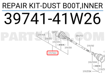 Nissan 3974141W26 REPAIR KIT-DUST B00T,INNER