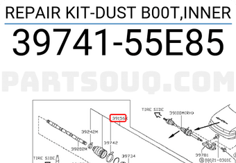 Nissan 3974155E85 REPAIR KIT-DUST B00T,INNER