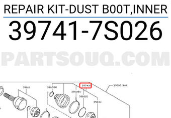 Nissan 397417S026 REPAIR KIT-DUST B00T,INNER
