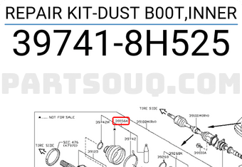 Nissan 397418H525 REPAIR KIT-DUST B00T,INNER