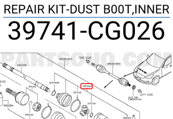 Nissan 39741CG026 REPAIR KIT-DUST B00T,INNER