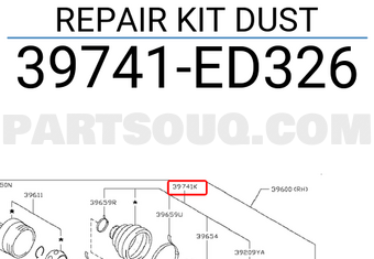 Nissan 39741ED326 REPAIR KIT DUST