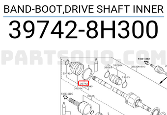 Nissan 397428H300 BAND-BOOT,DRIVE SHAFT INNER