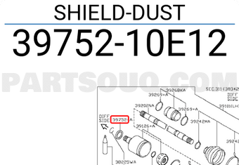 Nissan 3975210E12 SHIELD-DUST