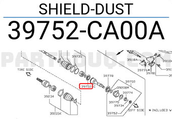 Nissan 39752CA00A SHIELD-DUST
