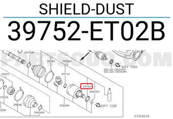 Nissan 39752ET02B SHIELD-DUST