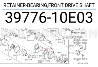 Nissan 3977610E03 RETAINER-BEARING,FRONT DRIVE SHAFT