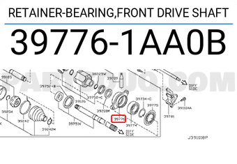 Nissan 397761AA0B RETAINER-BEARING,FRONT DRIVE SHAFT