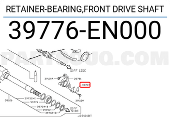 Nissan 39776EN000 RETAINER-BEARING,FRONT DRIVE SHAFT