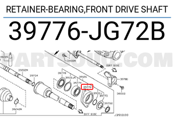 Nissan 39776JG72B RETAINER-BEARING,FRONT DRIVE SHAFT