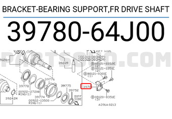 Nissan 3978064J00 BRACKET-BEARING SUPPORT,FR DRIVE SHAFT