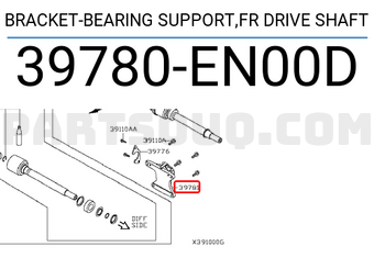 Nissan 39780EN00D BRACKET-BEARING SUPPORT,FR DRIVE SHAFT