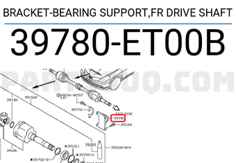 Nissan 39780ET00B BRACKET-BEARING SUPPORT,FR DRIVE SHAFT