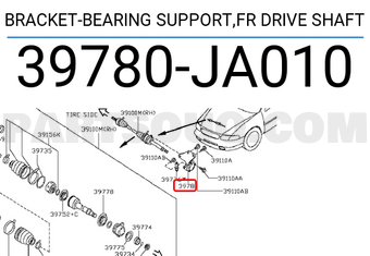 Nissan 39780JA010 BRACKET-BEARING SUPPORT,FR DRIVE SHAFT