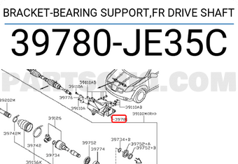 Nissan 39780JE35C BRACKET-BEARING SUPPORT,FR DRIVE SHAFT