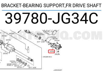 Nissan 39780JG34C BRACKET-BEARING SUPPORT,FR DRIVE SHAFT