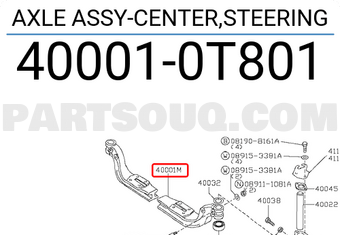 Nissan 400010T801 AXLE ASSY-CENTER,STEERING