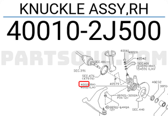 Nissan 400102J500 KNUCKLE ASSY,RH