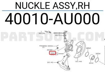 Nissan 40010AU000 NUCKLE ASSY,RH