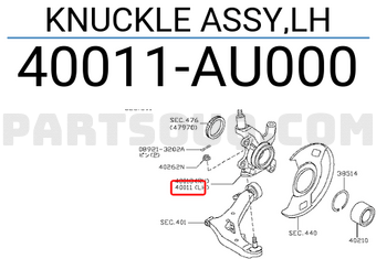 Nissan 40011AU000 KNUCKLE ASSY,LH
