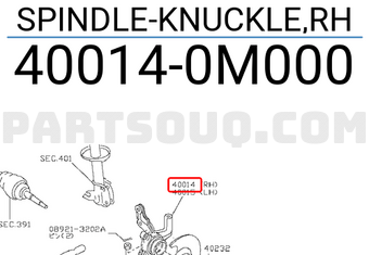 Nissan 400140M000 SPINDLE-KNUCKLE,RH