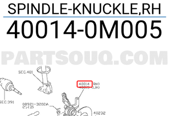 Nissan 400140M005 SPINDLE-KNUCKLE,RH