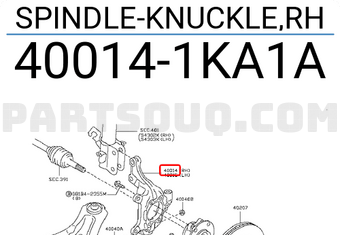 Nissan 400141KA1A SPINDLE-KNUCKLE,RH
