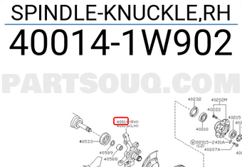Nissan 400141W902 SPINDLE-KNUCKLE,RH
