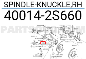 Nissan 400142S660 SPINDLE-KNUCKLE,RH