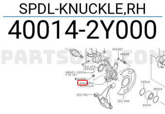 Nissan 400142Y000 SPDL-KNUCKLE,RH
