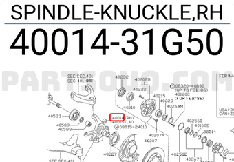 Nissan 4001431G50 SPINDLE-KNUCKLE,RH