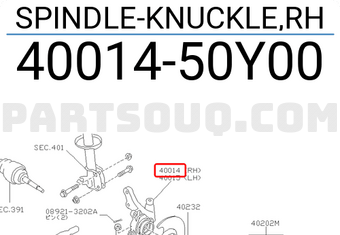 Nissan 4001450Y00 SPINDLE-KNUCKLE,RH