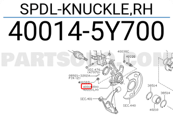 Nissan 400145Y700 SPDL-KNUCKLE,RH